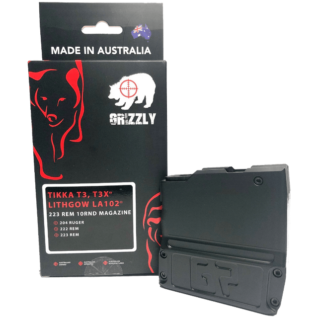 Grizzly Tikka/Lithgow 204rug- 222rem-223rem 10rnd Magazine 61mm OAL
