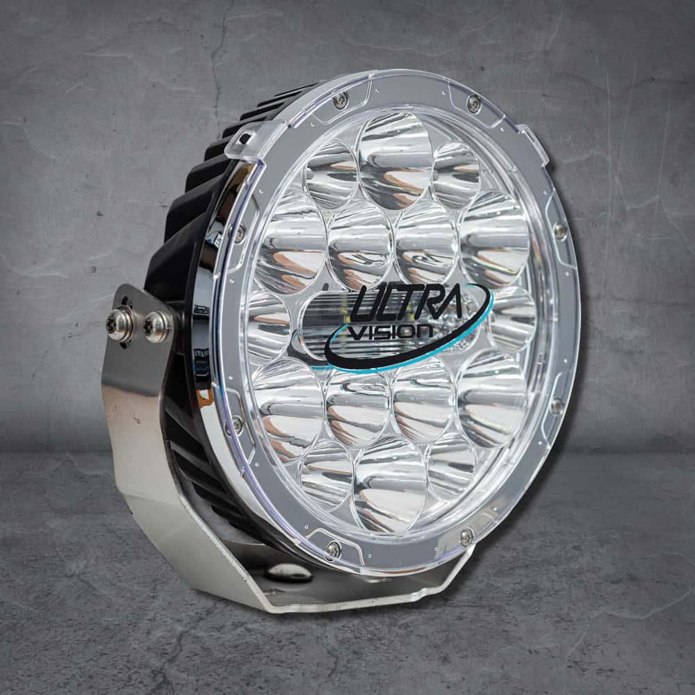 Nitro 140W MAXX 9" LED Driving Light Pair – Widr – 4500K – Chrome Rim (Includes Harness & Anti-Theft Nuts)