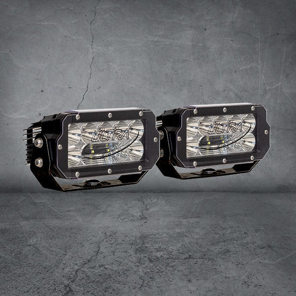 Nitro MAXX 7" LED Light Bar Pair – 4500K – Black Rim – Includes Wiring Harness & Anti-Theft