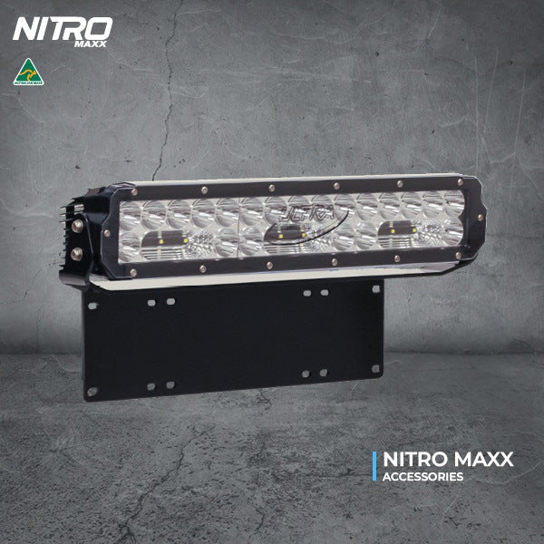Black Number Plate Bracket For Nitro MAXX 155W 18-Inch LED Light Bar (Bracket Only)
