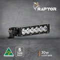 Raptor 30 LED 8.5" Light Bar – Spread – 4000K – Black Rim