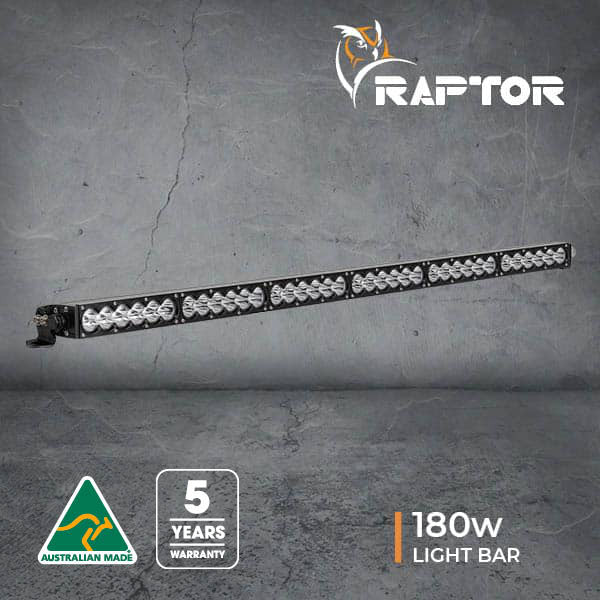 Raptor 180 LED 37" Roof Rack Light Bar – Spread – 4000K – Black Rim – 3M Lead