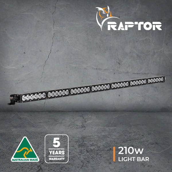 Raptor 210 LED 43" Roof Rack Light Bar – Spread – 4000K – Black Rim – 3M Lead